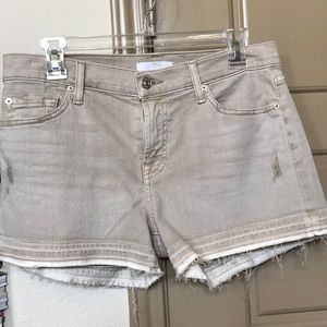 7 for all mankind almond cutoff shorts NWT